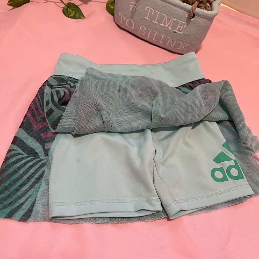 adidas Girl's Printed Mesh Skort Sz 4T - Picture 7 of 12